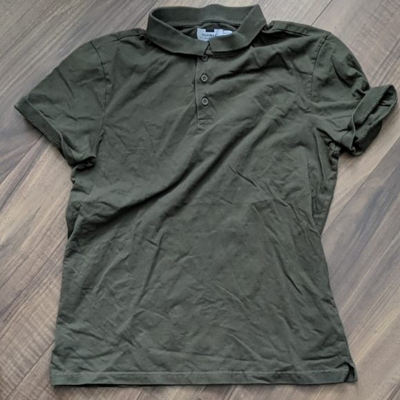 5/$100 Men's Green Topman Polo - Picture 5 of 5